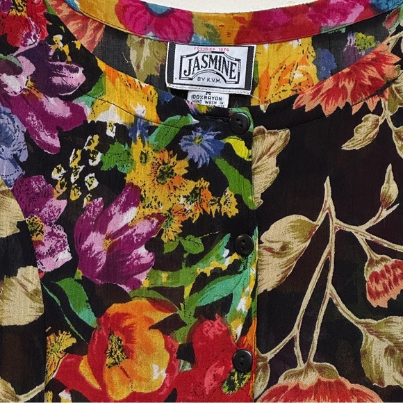 Jasmine by K.V.M Floral Sheer Maxi Dress Size Medium - Picture 2 of 10